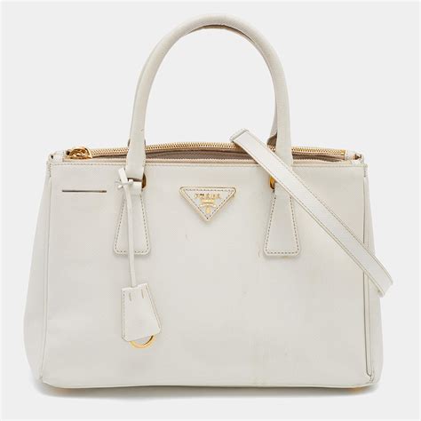 prada saffiano leather mini bag white|Prada galleria mini bag.